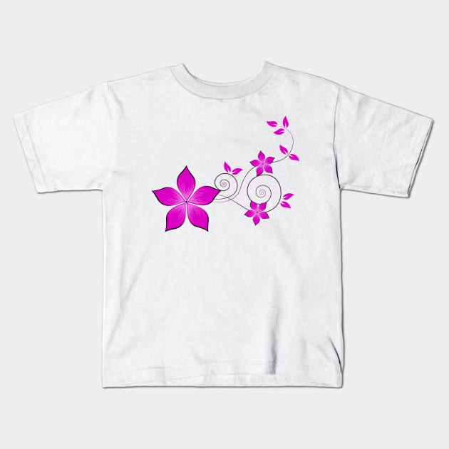 Abstract Flowers Kids T-Shirt by Color-Lab